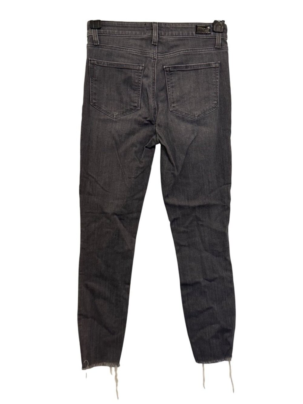 Paige Hoxton Ankle Jeans Gray Button Fly High Rise Size 26 Raw